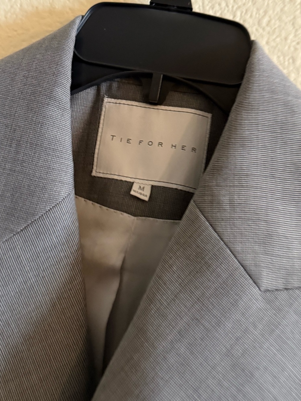 Tie For Her Wool Blend Gray Double Breasted Suit Jacket Blazer - Picture 3 of 10